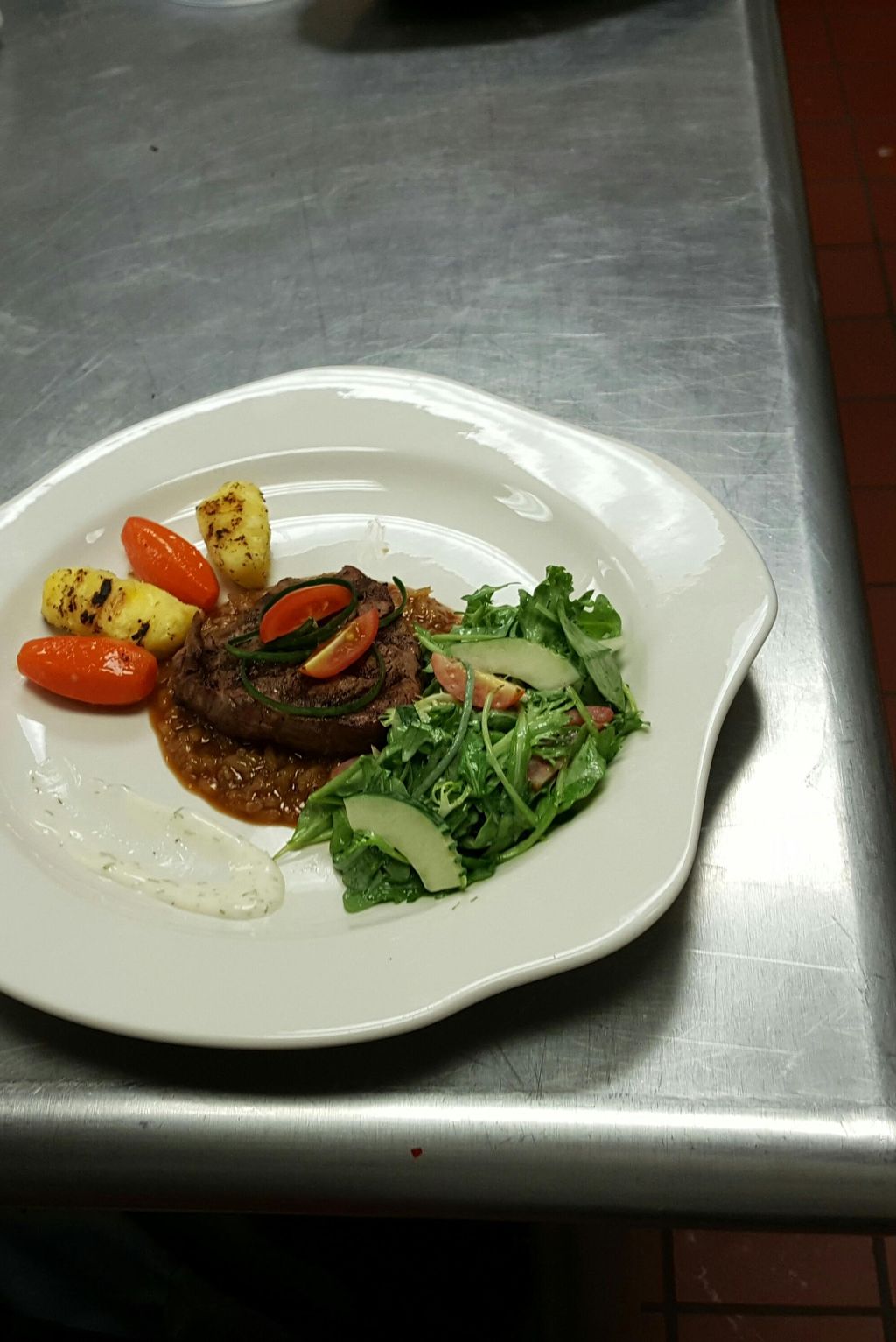 Grilled Filet Mignon, Veal & parmesan risotto, gri