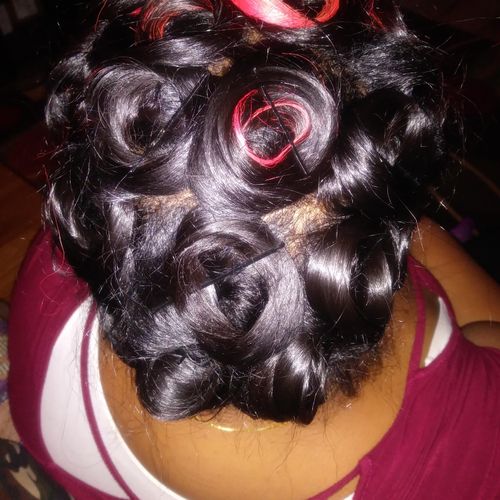 Pin curls on natural/pressed hair