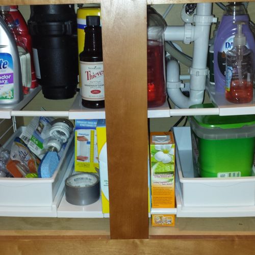 Under the kitchen sink can be an organized and eff