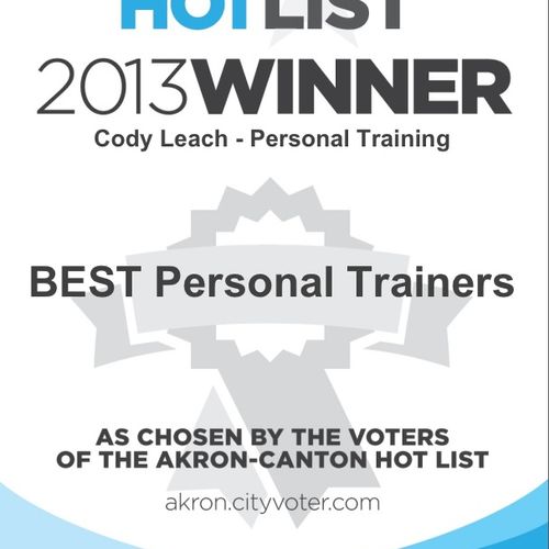 "Best Personal Trainer" 2013 Akron-Canton Hotlist