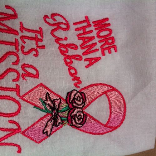 This is in memory of our cancer victims - embroide