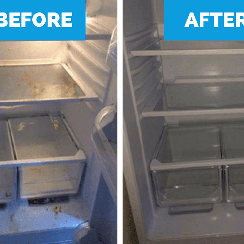 Before and after refrigerator for a Fairfax Virgin
