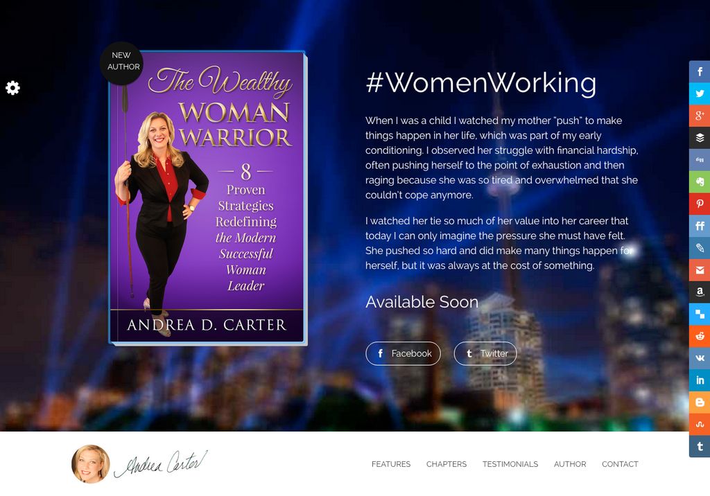 Specialized book marketing and landing page for An