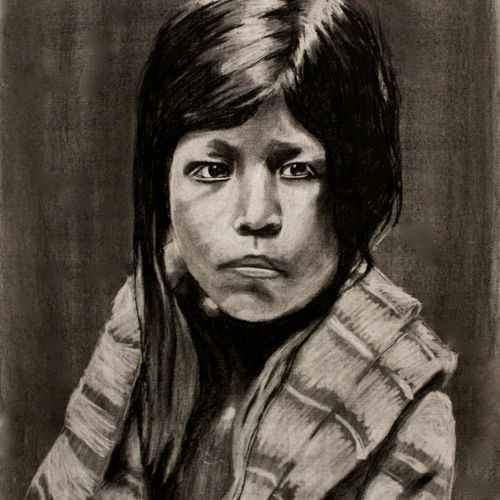 Charcoal Child Portrait