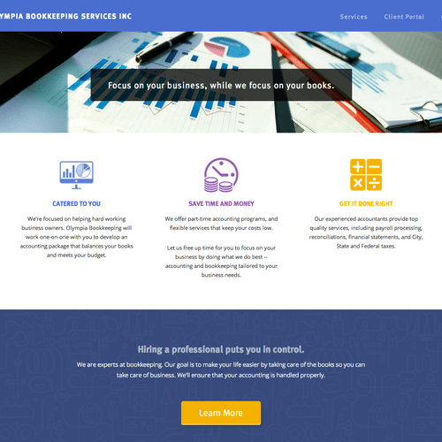 A website created for Olympia Bookkeeping.
