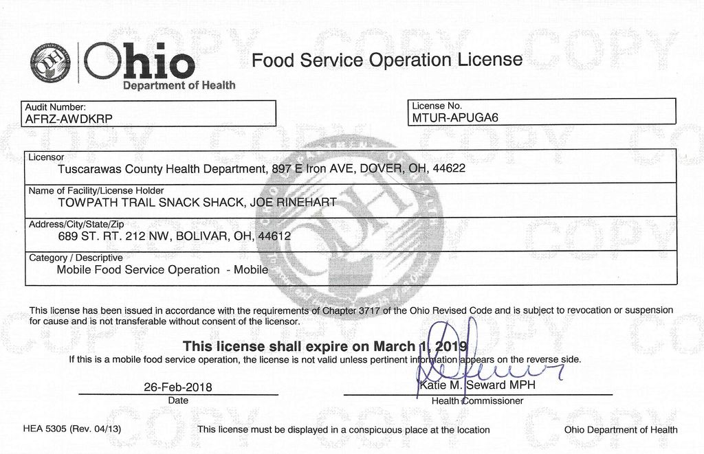  OH Food Service License MTUR-APUGA6