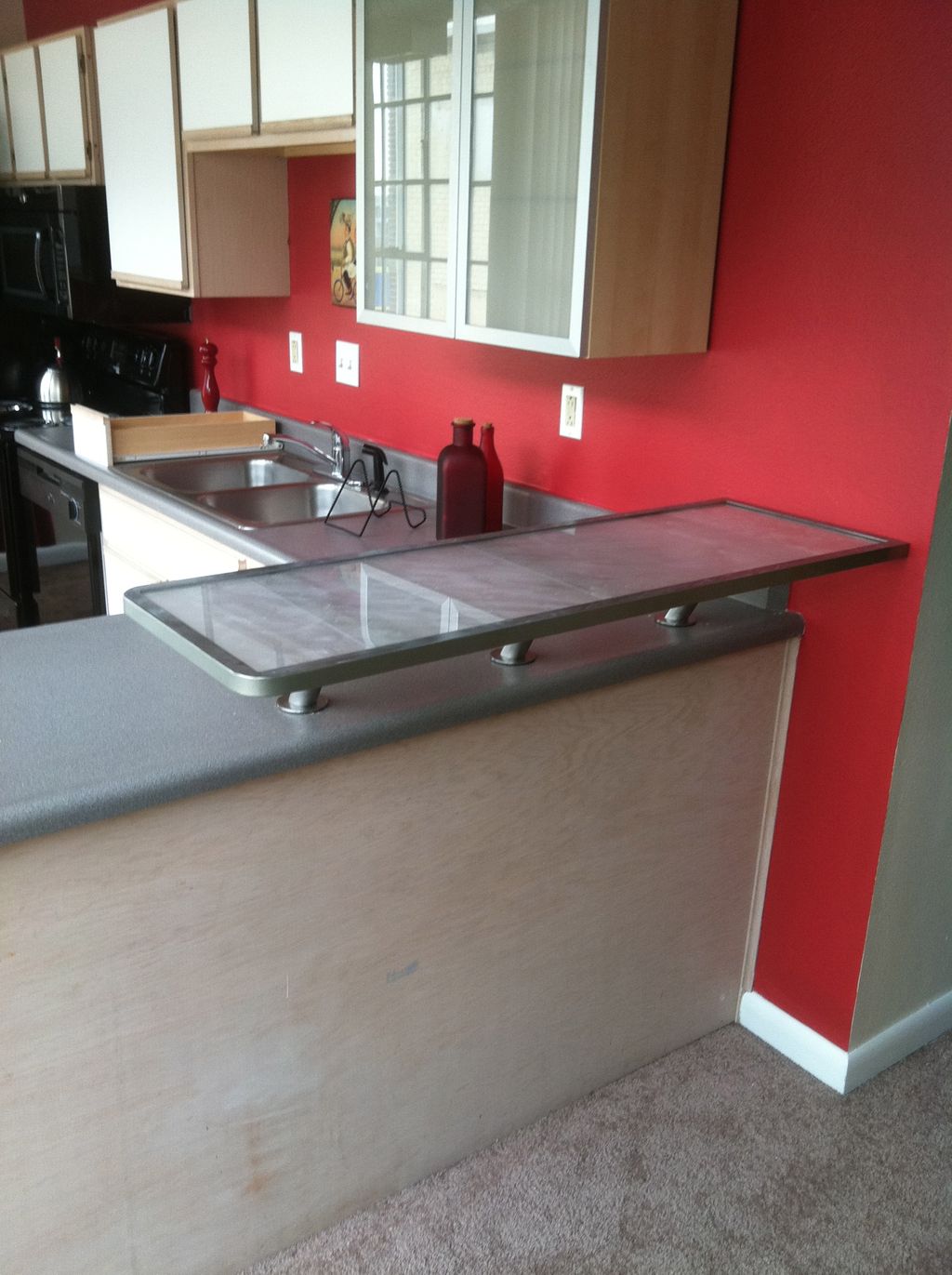 installed bar shelf