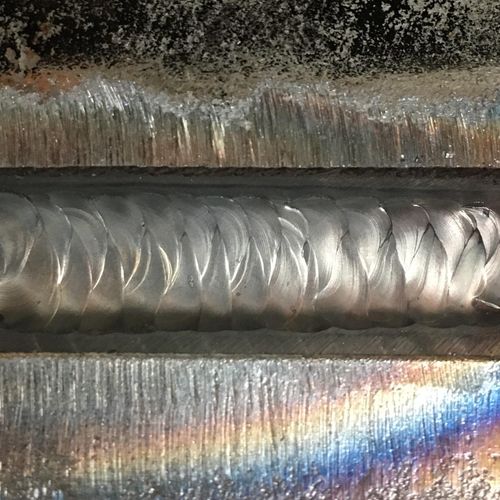 TIG welding passes on steel
