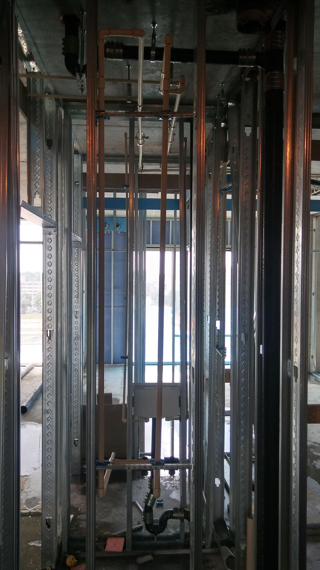 Put in water line to water heater