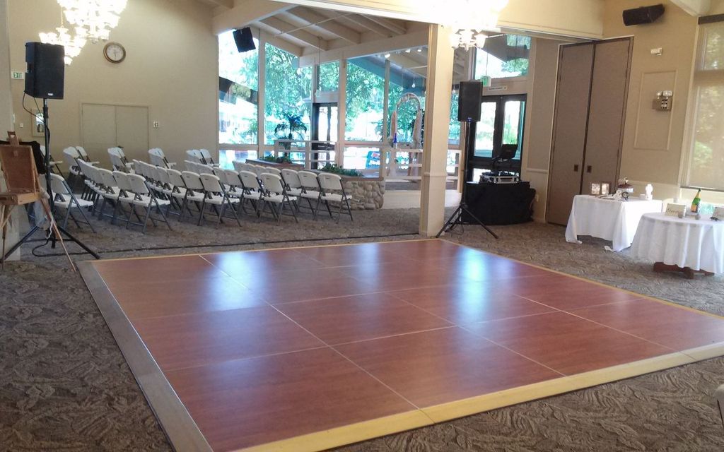 Wedding reception and ceremony set-up
