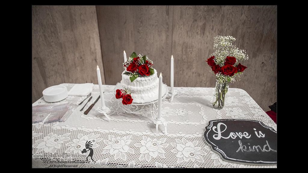 Beautiful Wedding Cake Set Up At Wedding Reception