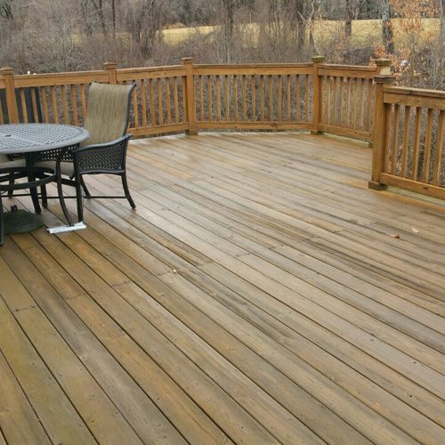 Deck build and power washed