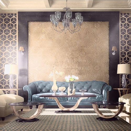 Art Deco Living room design, Enriching walls to ha