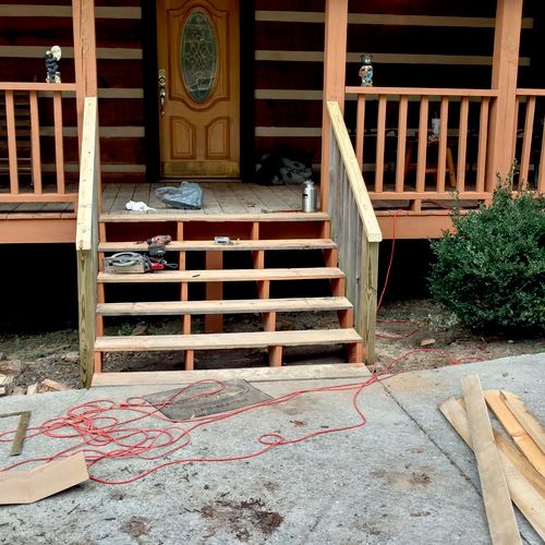 new stairs stain deck