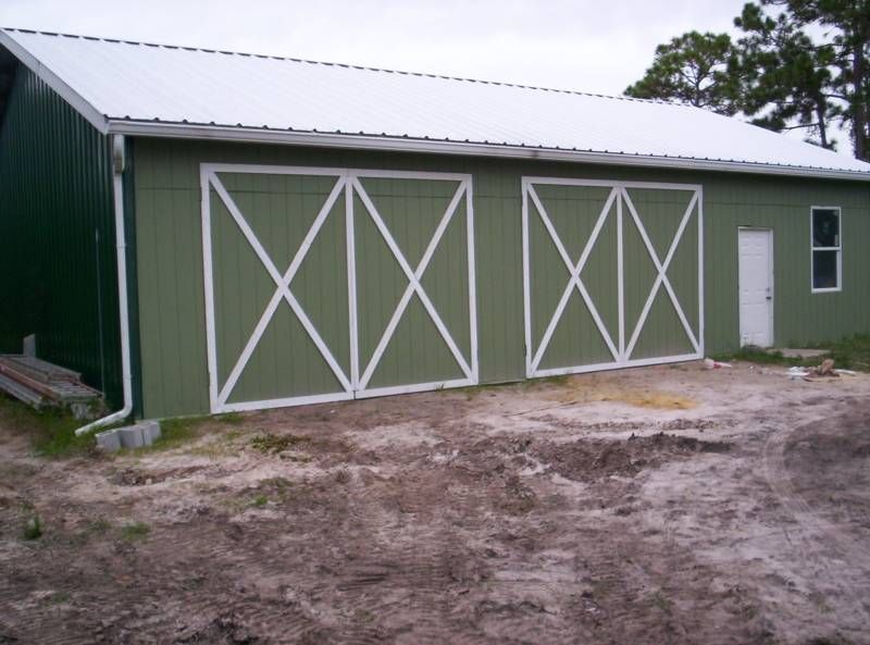 Pole Barn Garage built out of telephone poles, roo