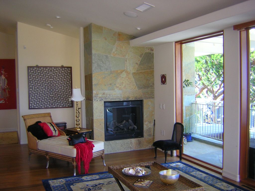 Flagstone Fireplace, Del Mar Residence