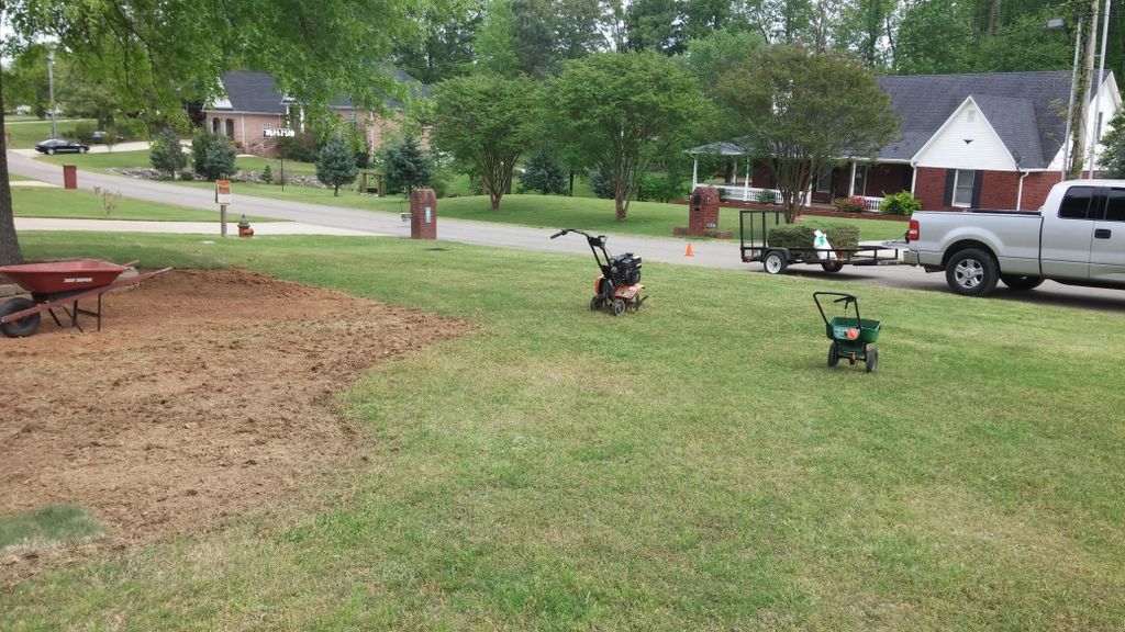 Sod installation, before...