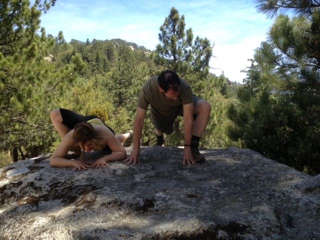 Yoga code for 'Lizard runner(ing) over rock :-)