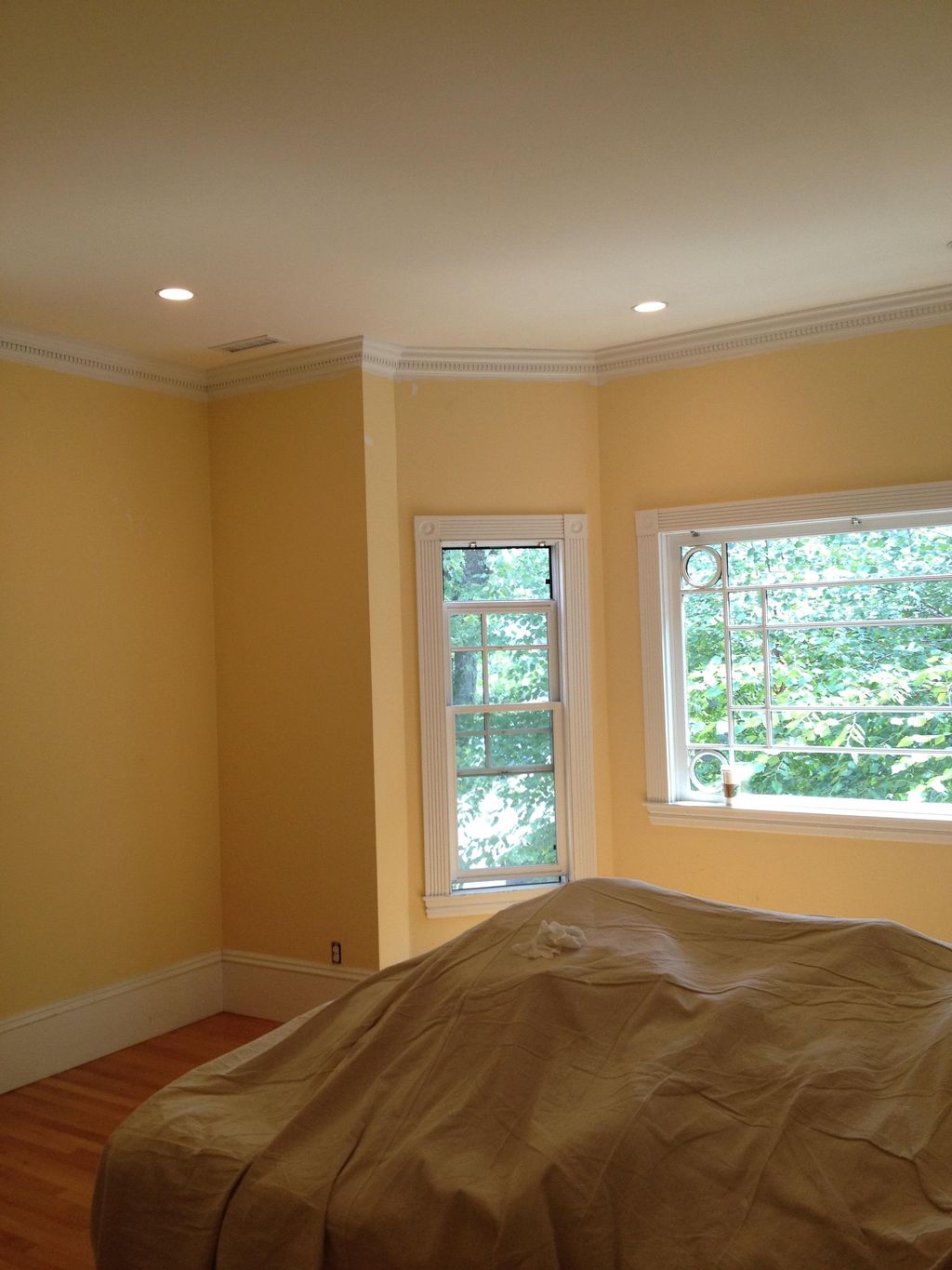 This master bedroom in Cambridge had to be painted