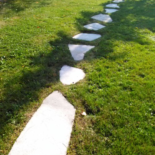 Put a rock step path in for a customer leading to 