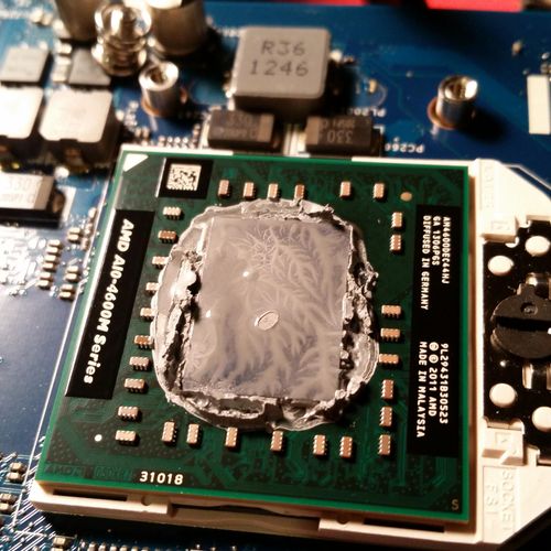 New laptop CPU replacement.  Old thermal paste nee