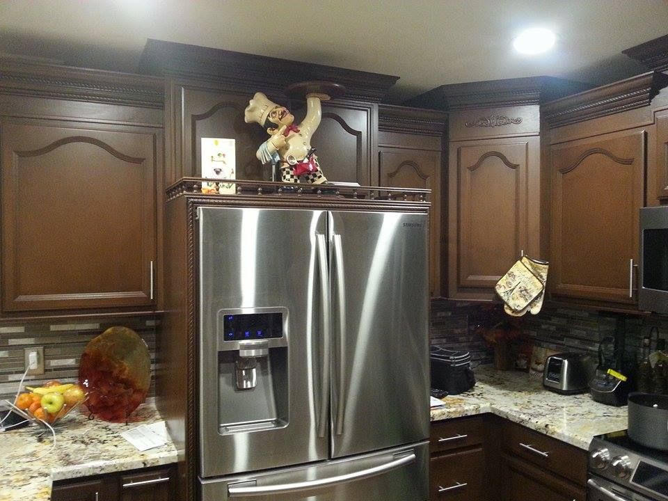 Kitchen cabinets stained and interior paint