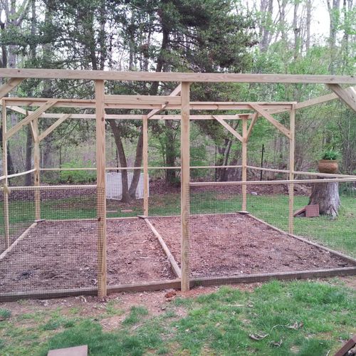 I Built this garden framework , we then put nettin
