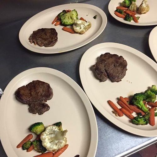 Simple filet & mixed veggies for the staff