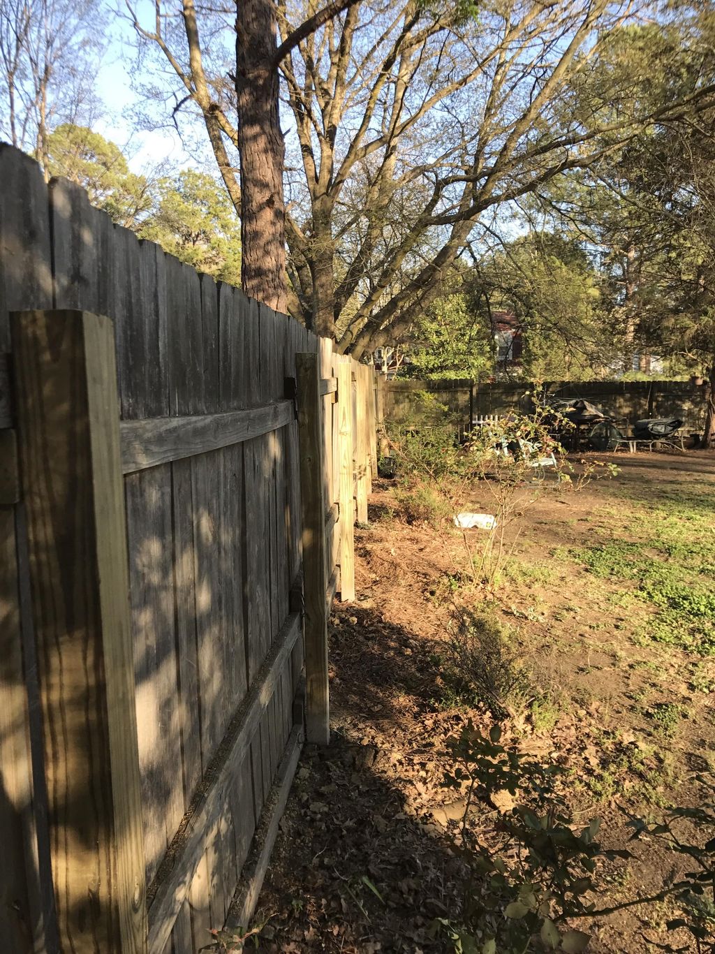 New posts installed to correct rotting and leaning