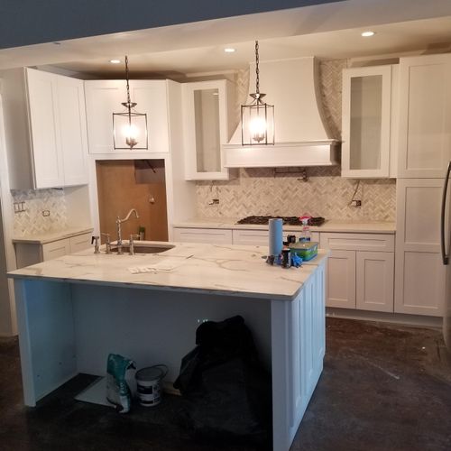 cabinet install with island