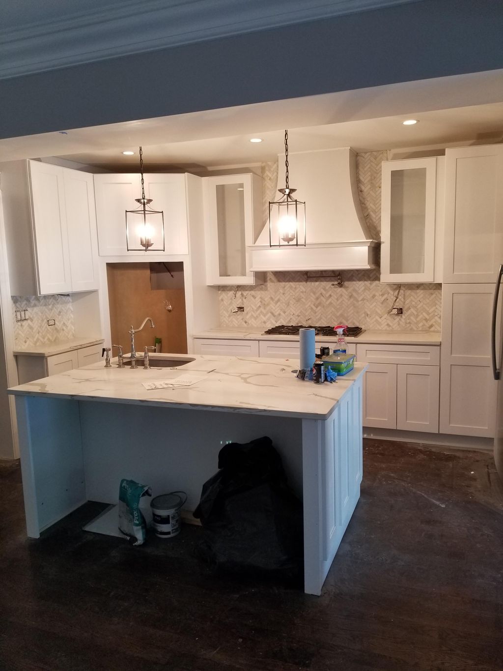 cabinet install with island