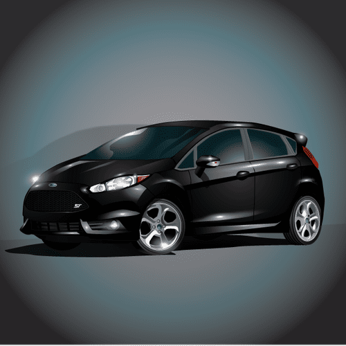 Illustration of a Ford Fiesta