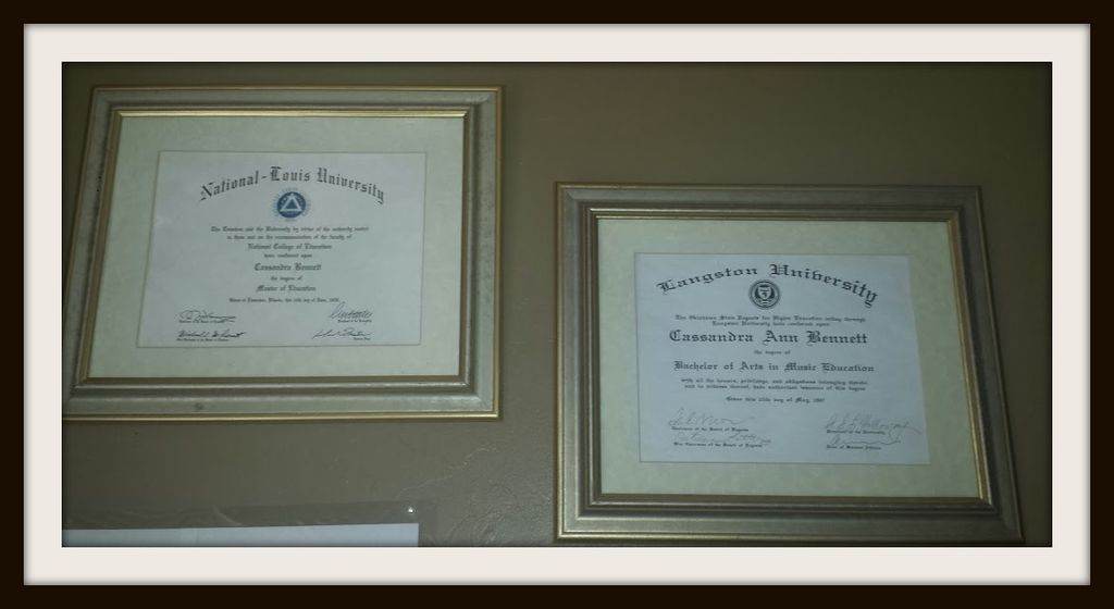 My BA Degree in Music Education
MA Degree in Educa