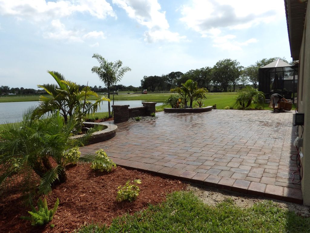 Paver patio and landscaping.
