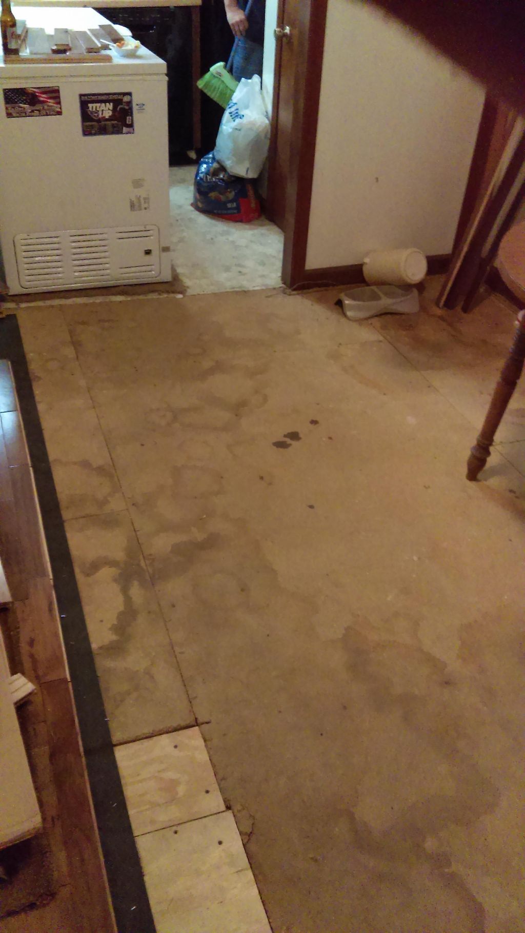 during a hardwood install 