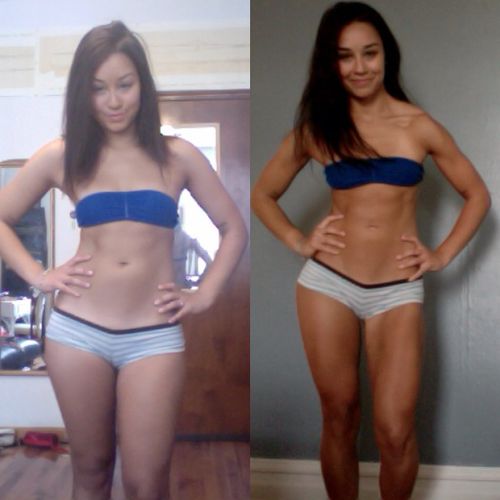 Chelsey at the same weight, different body composi