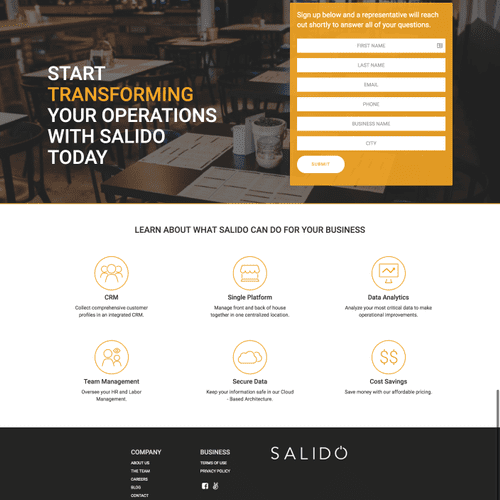 Salido Lead Generation Website Redesign