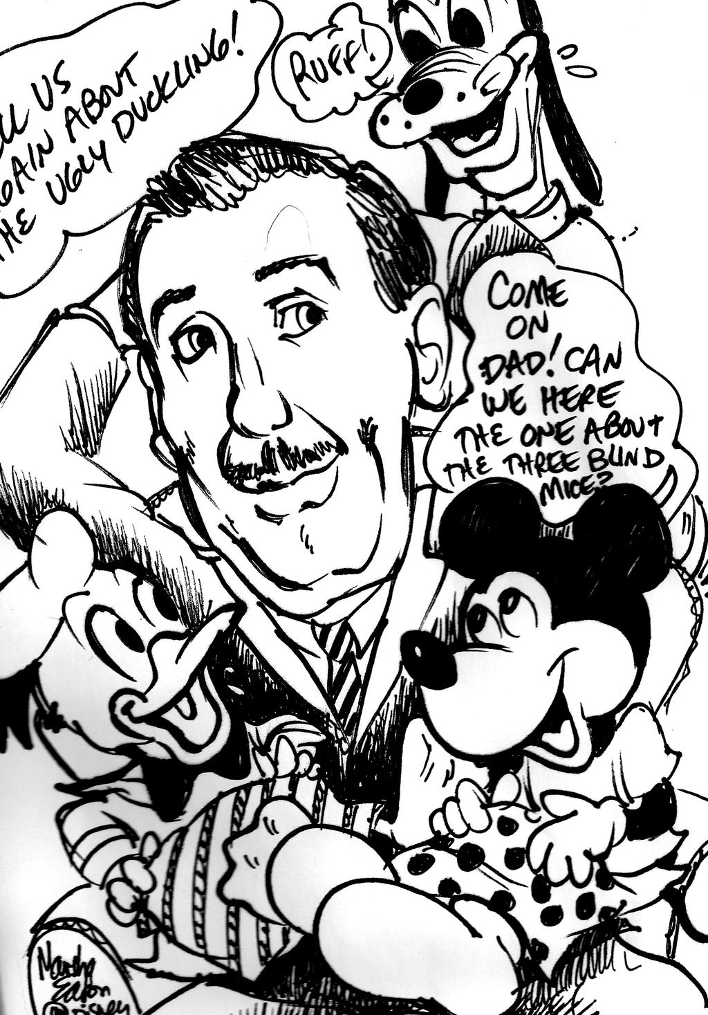 Caricature of Walt Disney
