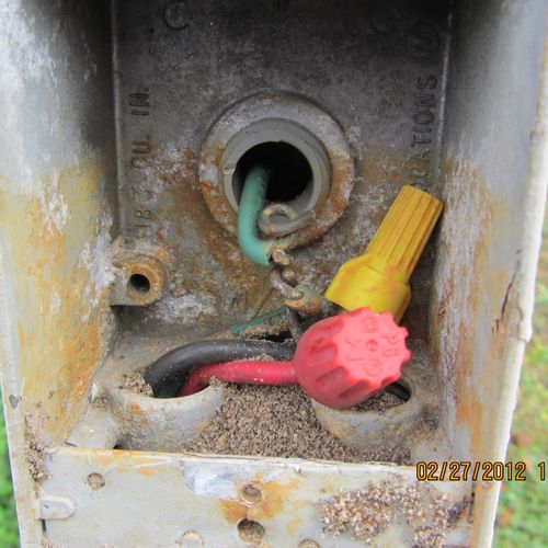 Bad grounding on well pump found during Manufactur