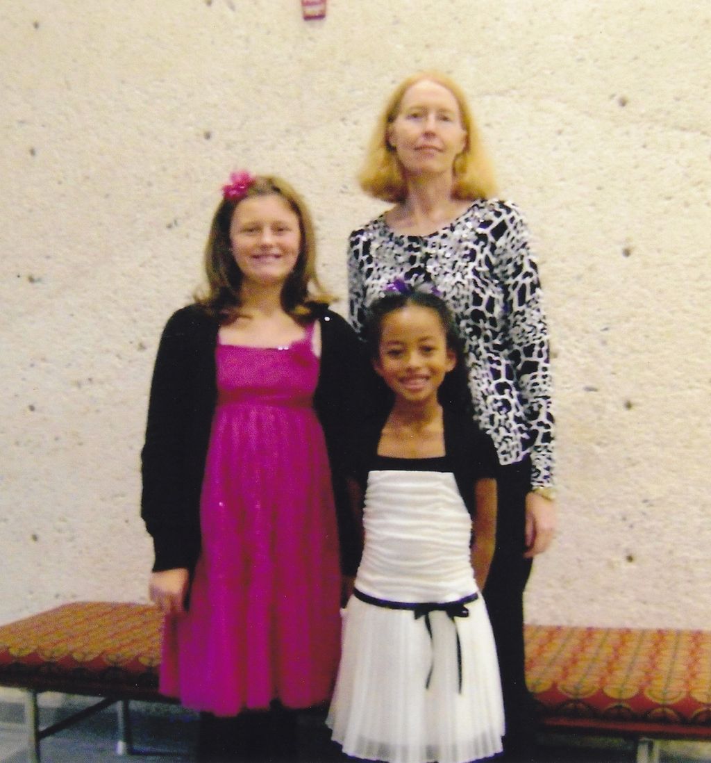 with students after a Stampede at UALR (piano ense