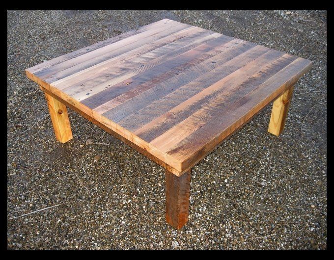 design build coffee table out of reclaimed materia