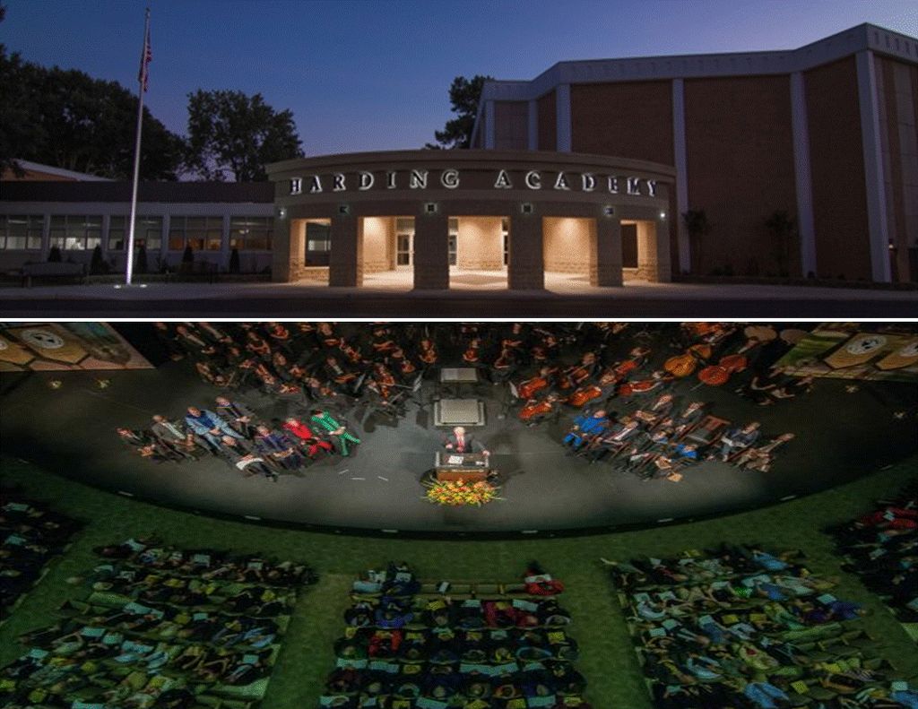 We installed the new carpet at Harding  auditorium