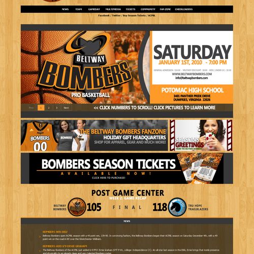 Web Design for:
Beltway Bombers Pro Basketball Tea