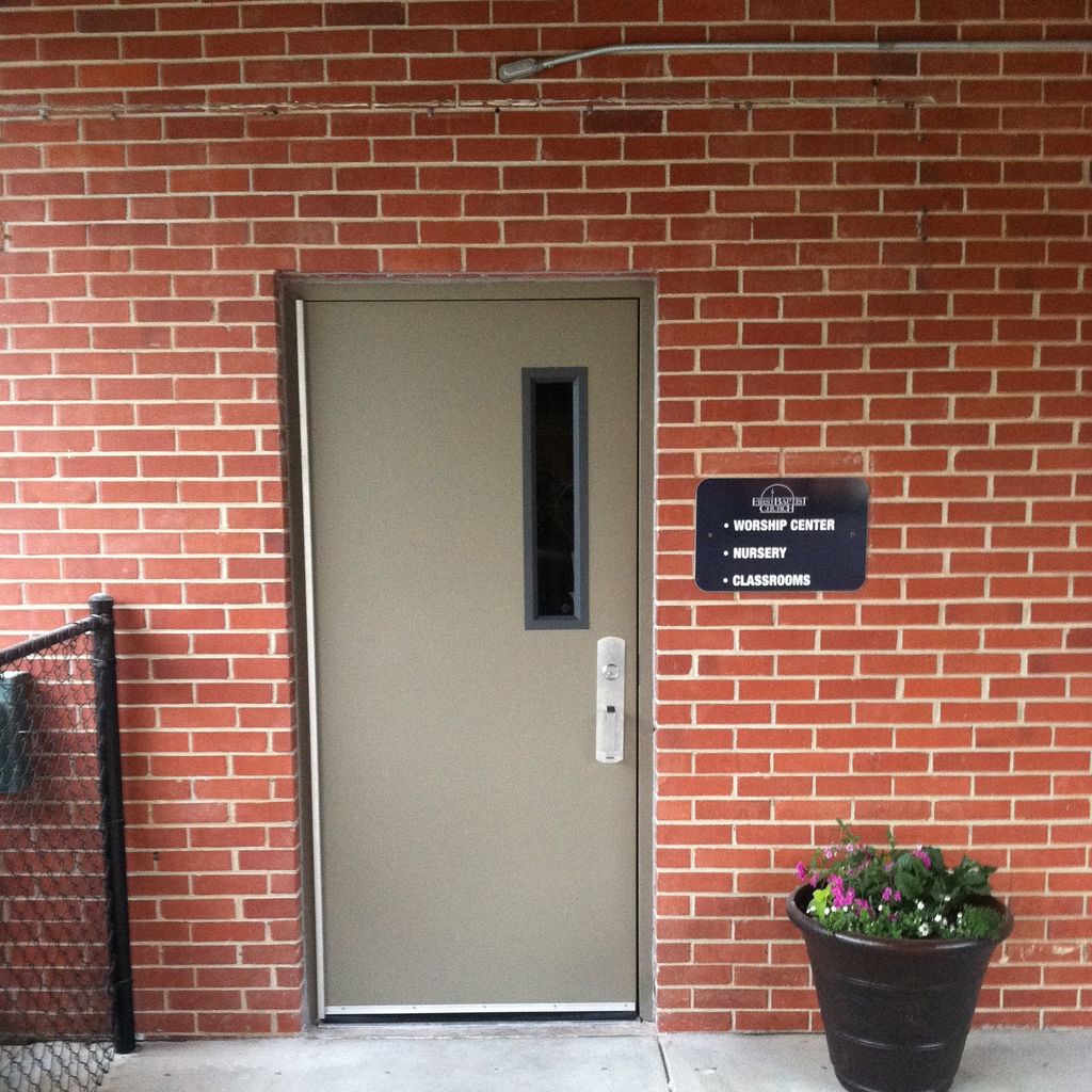 Installed hollow metal door on church nursery.