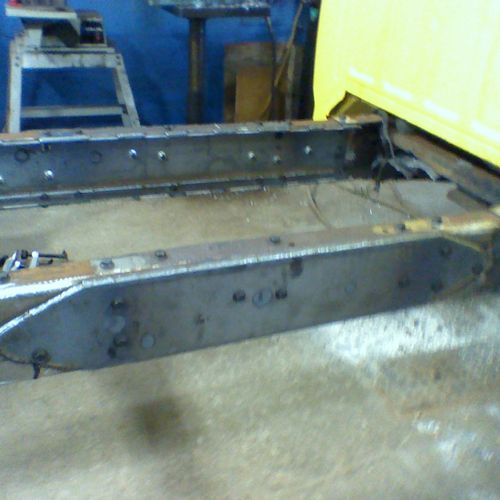 Lengthened the frame of this F-450, the truck trac