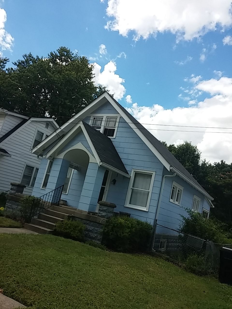 scraped and painted all white, glazed windows wher