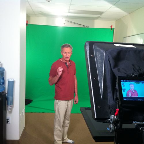 Filming a PSA with Tristan Rogers
