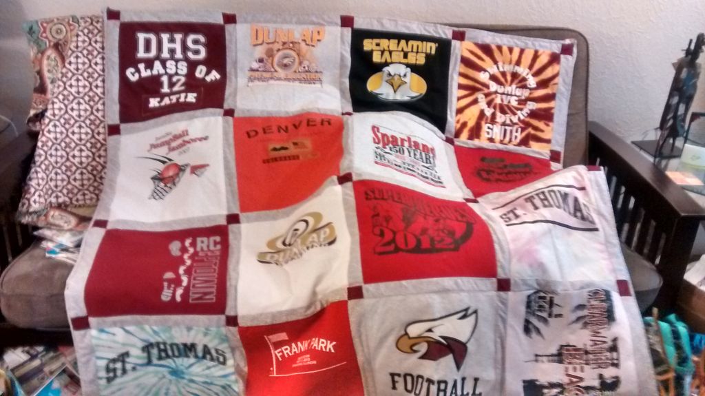 School Memory Quilt with Added Batting