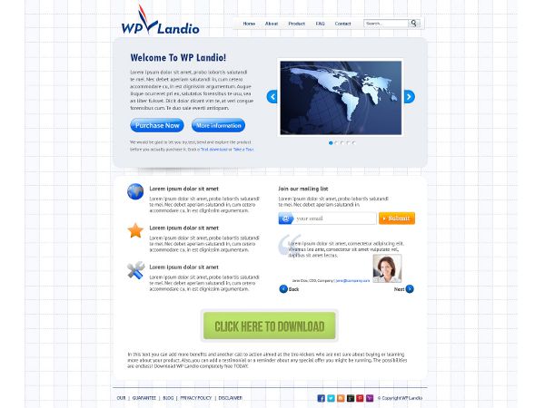 WPlandio was a custom theme I developed for a rece