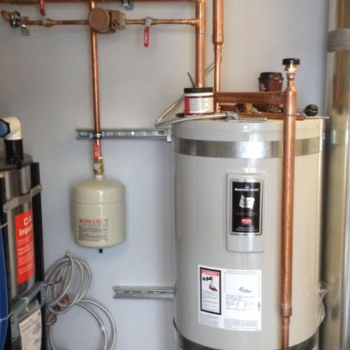Electric water heater and expansion tank I install